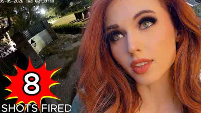 Amouranth takes cover as gunfire erupts outside her house