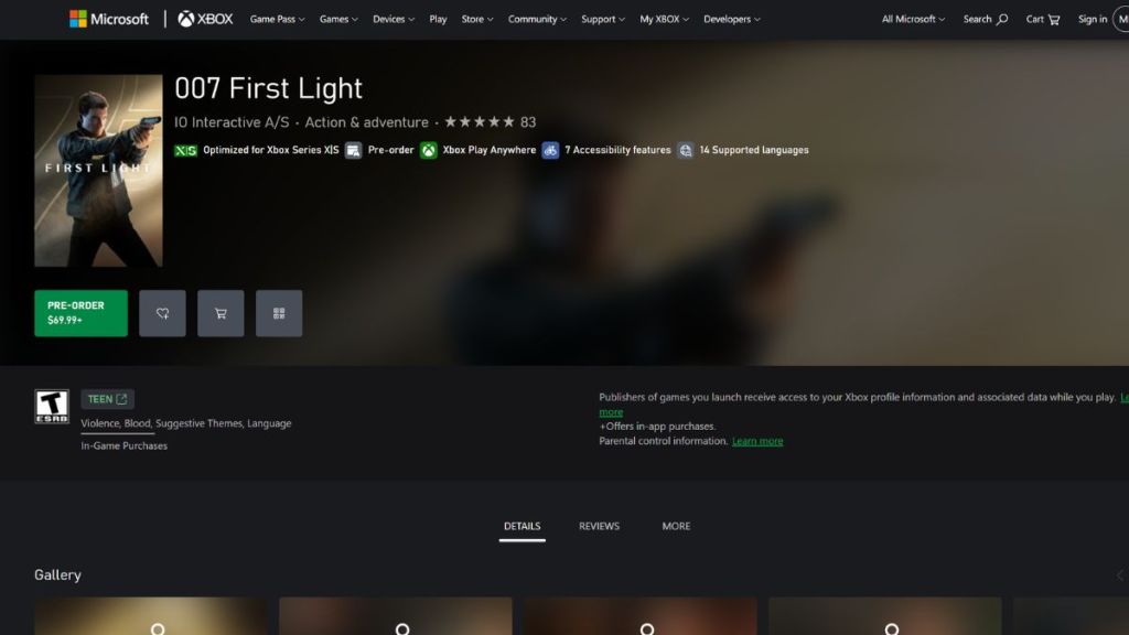 007 First Light Xbox