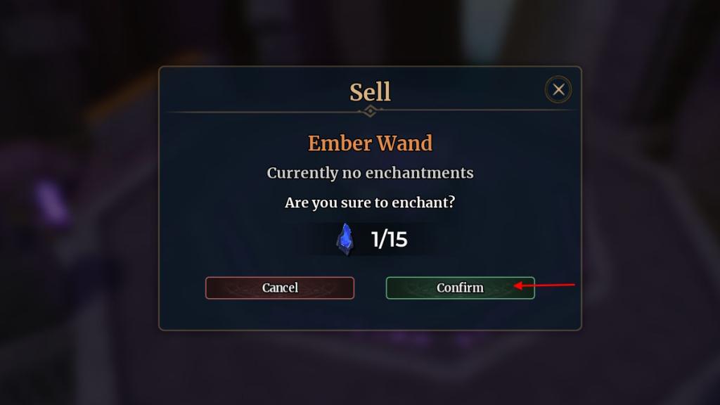 Enchant wand in Wizard Alchemy