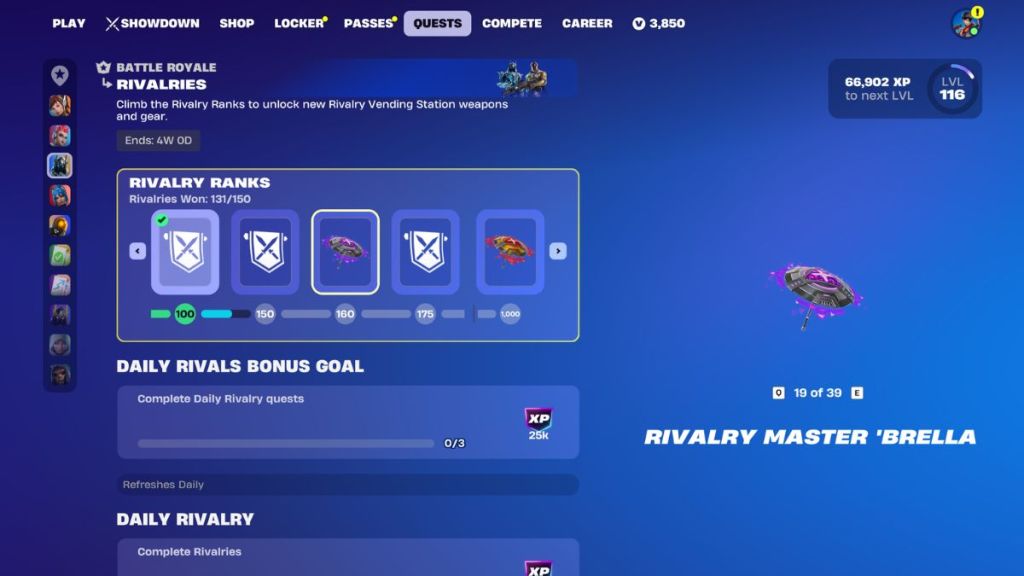 Fortnite Rivalry Mastery Umbrellas