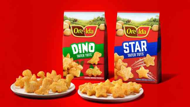 Ore-Ida’s first new Tater Tot shapes in nearly 20 years are dinosaurs and stars