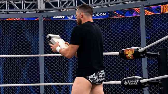 AEW wrestlers use NES console and controllers as weapons in chaotic cage match