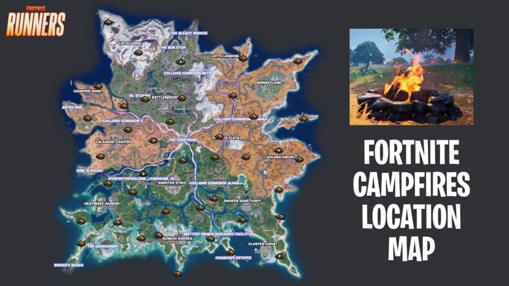 Fortnite Campfire Locations in Chapter 7 Season 3