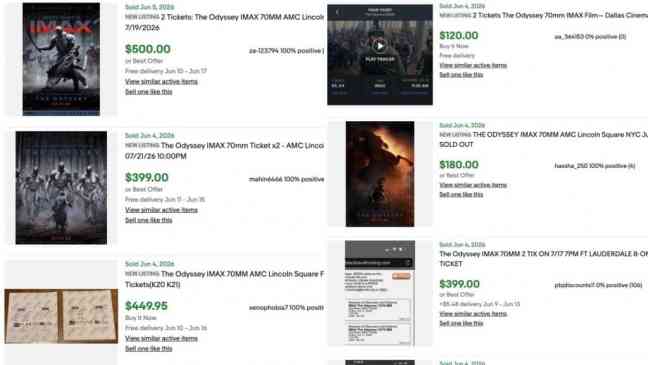 Christopher Nolan fans are paying hundreds for sold-out The Odyssey IMAX 70mm tickets