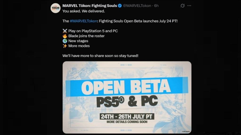 Marvel Tokon Fighting Souls Open Beta dates
