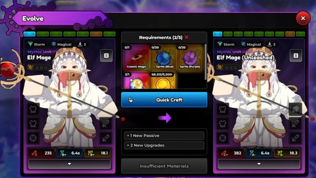 Unit Evolution in Anime Expeditions