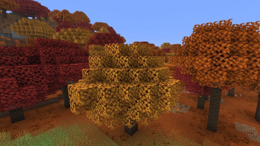 Different Color Poplar Trees in Minecraft