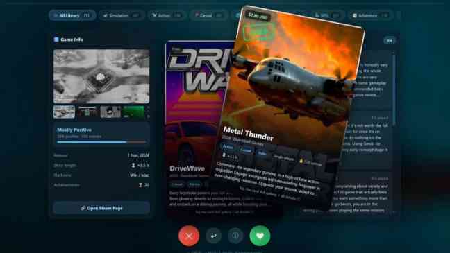 Indie dev builds Tinder for your Steam backlog and it’s completely free