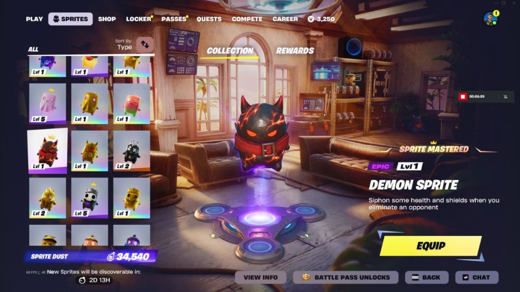 Demon Sprite in the Fortnite Sprite Collection